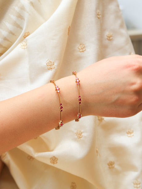 Kajal Fuchsia Stone Bangles