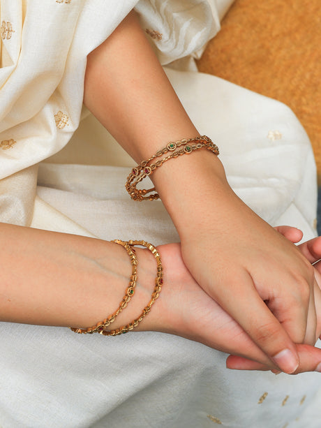 Kajal Fuchsia Stone Bangles