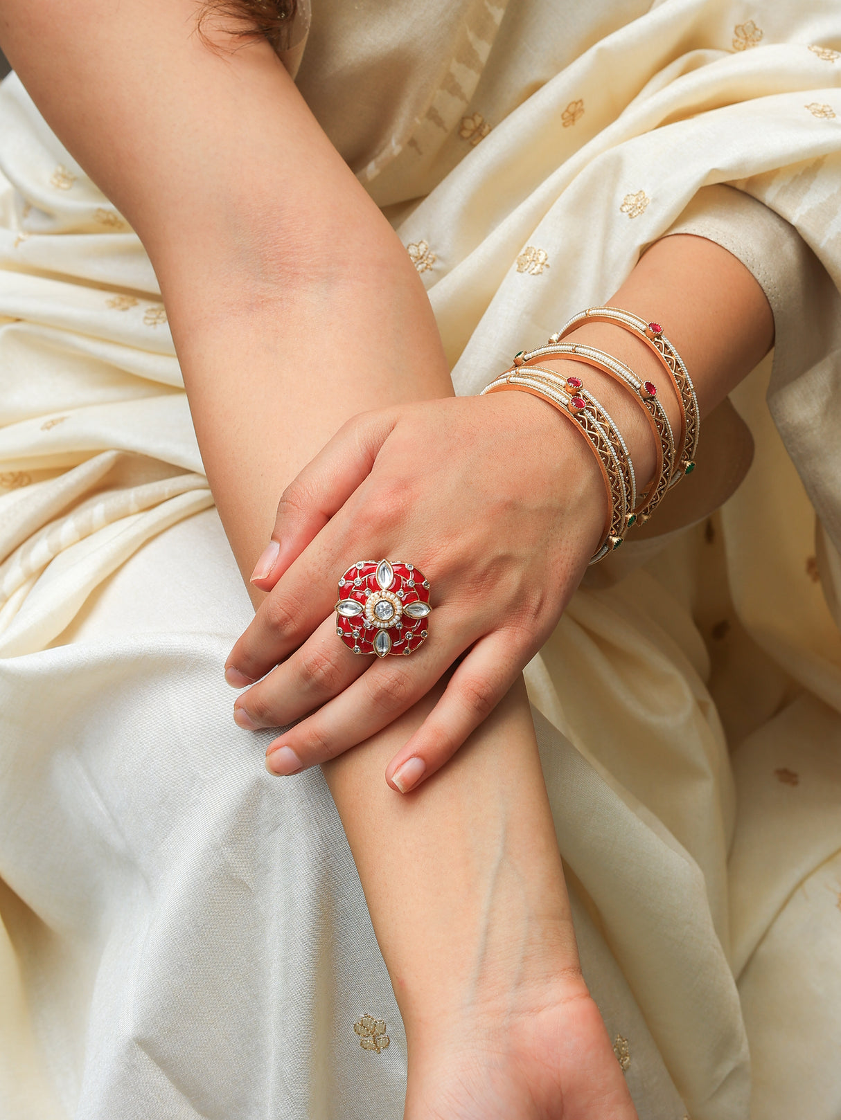 Ahana Timeless Elegance Tyaani kundan Ring