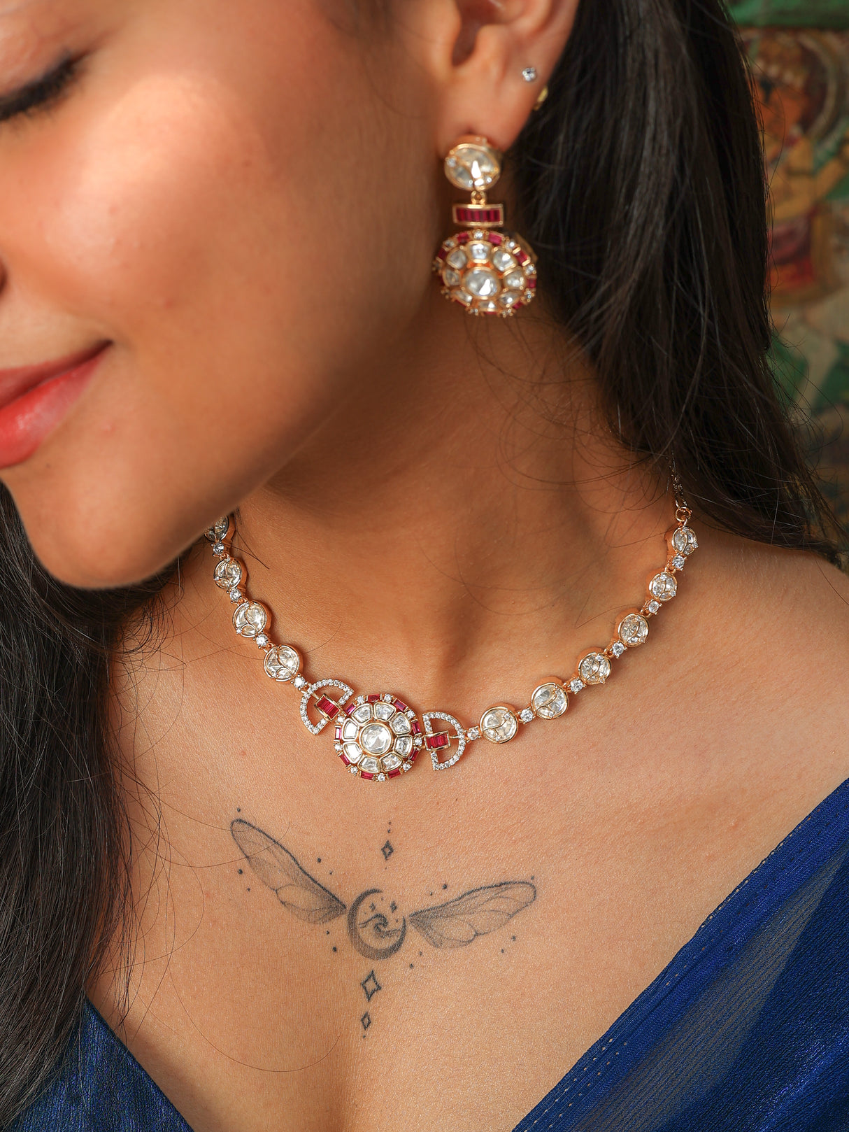 Hasnita tyaani kundan necklace set
