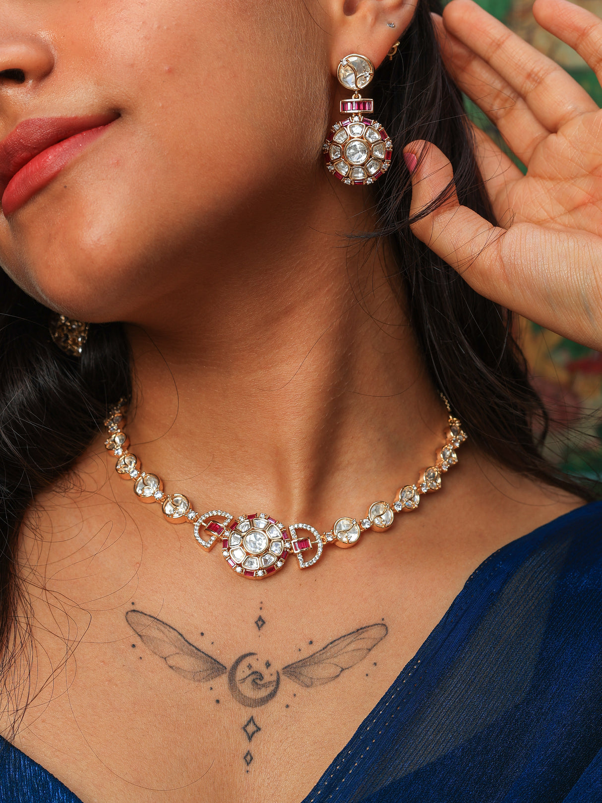Hasnita tyaani kundan necklace set