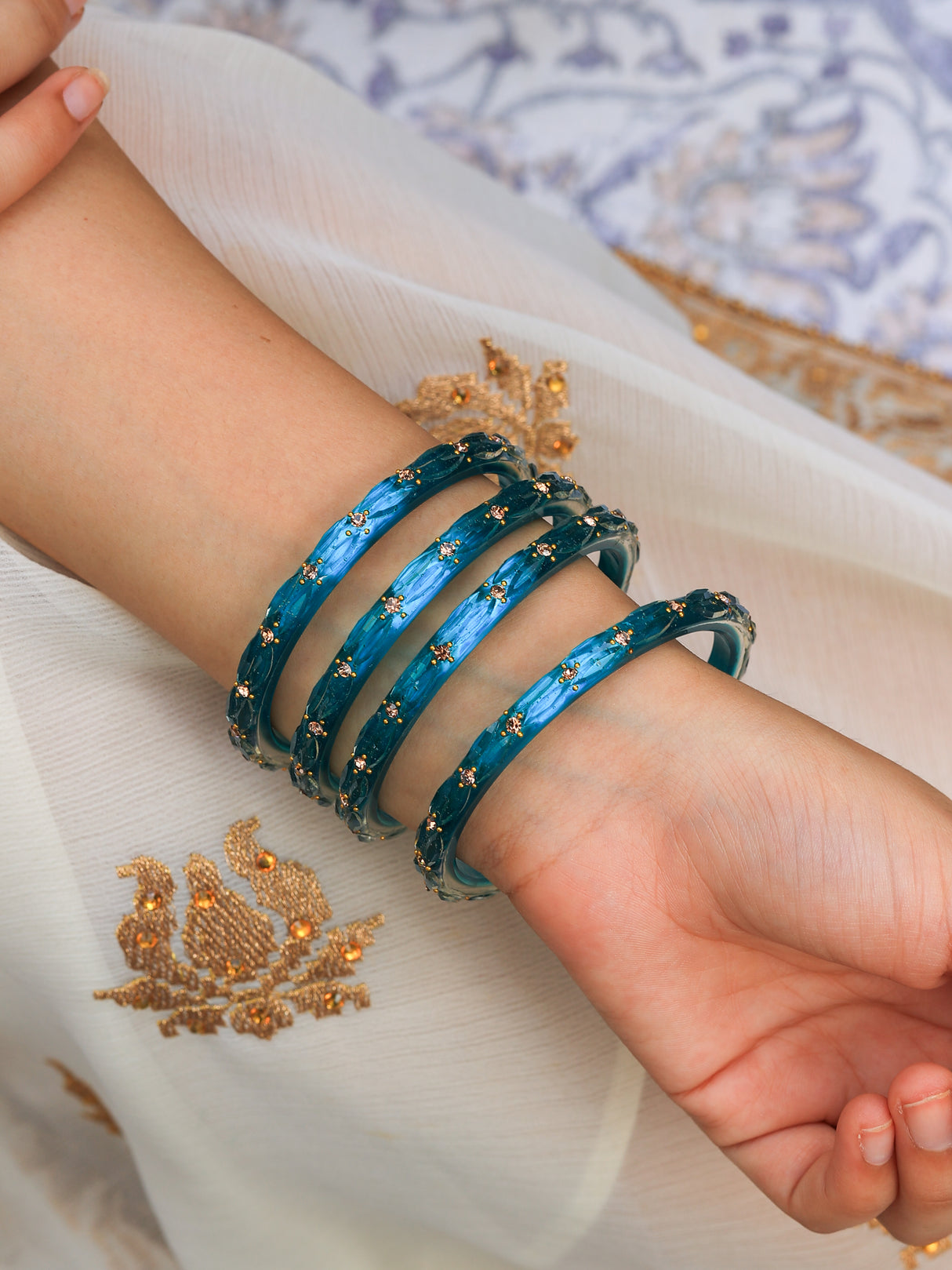 Soni Acrylic With Stone Bangles