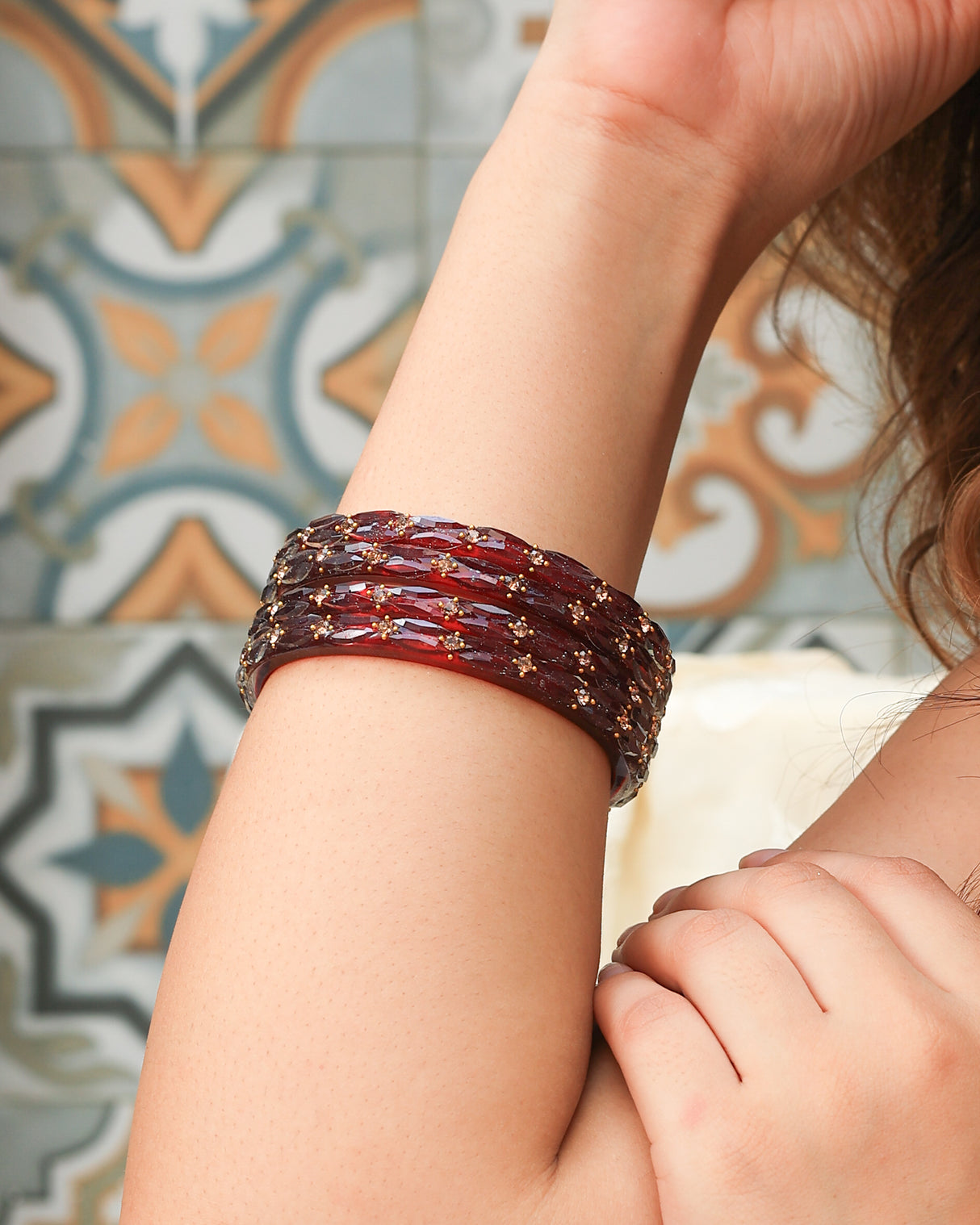 Soni Acrylic With Stone Bangles