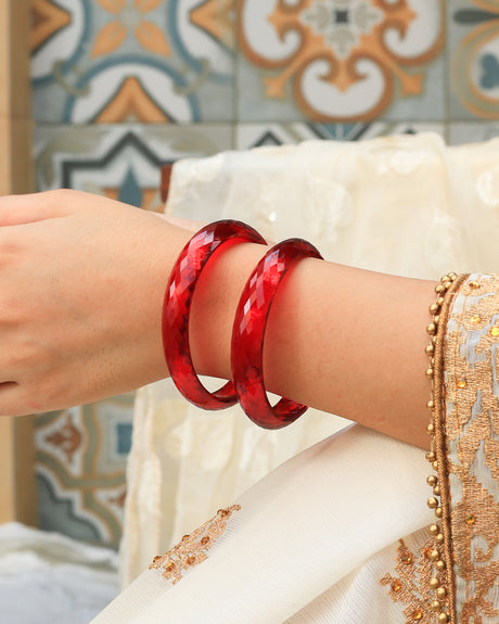 Sitara Acrylic With Diamond Cutting Bangles