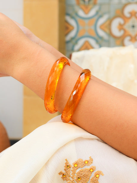 Sitara Acrylic With Diamond Cutting Bangles