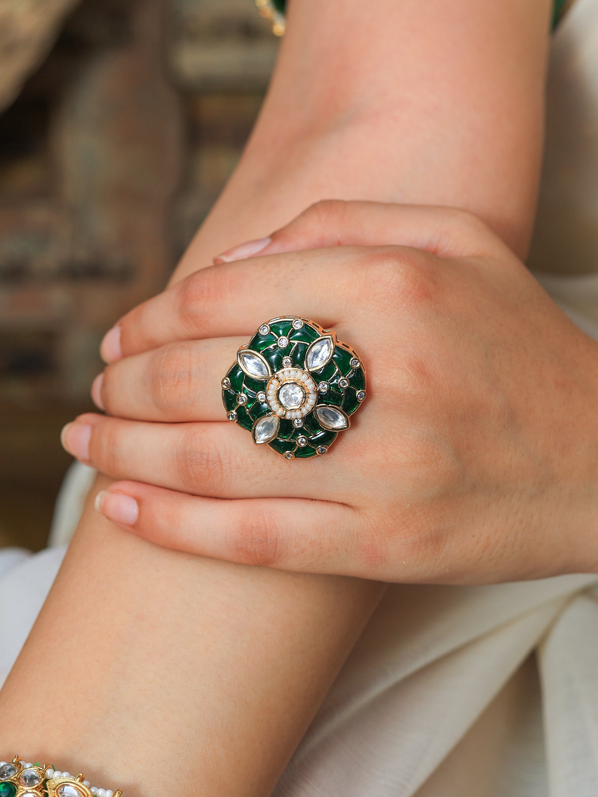 Ahana Timeless Elegance Tyaani Kundan Ring