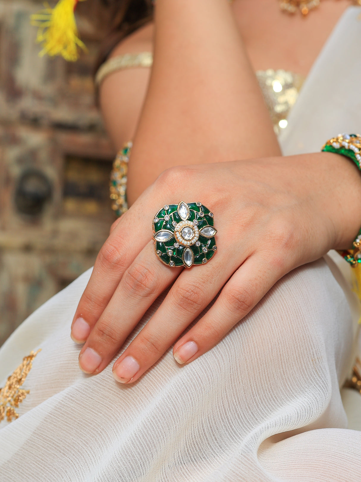 Ahana Timeless Elegance Tyaani Kundan Ring