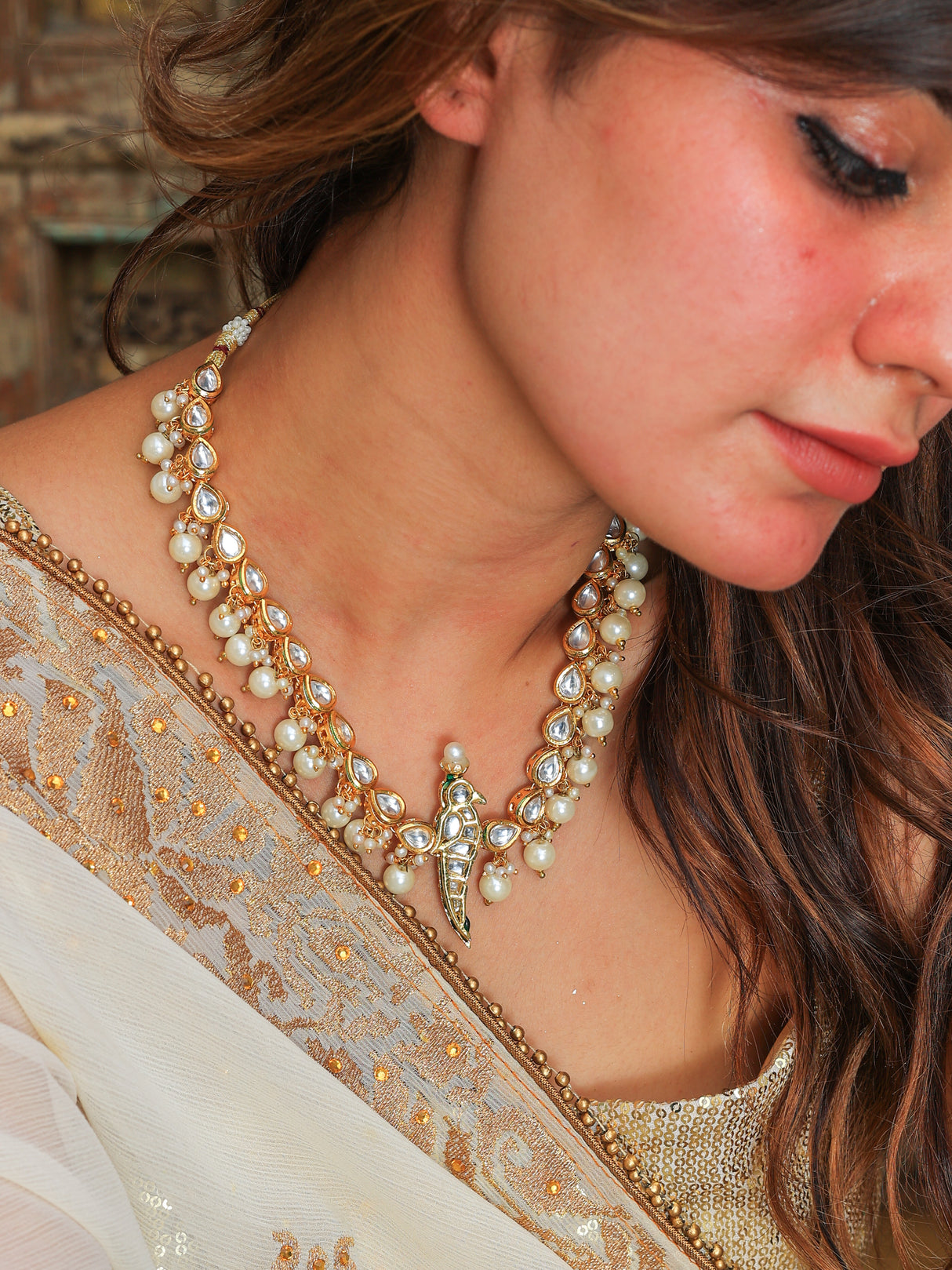 Chiriya kundan necklace