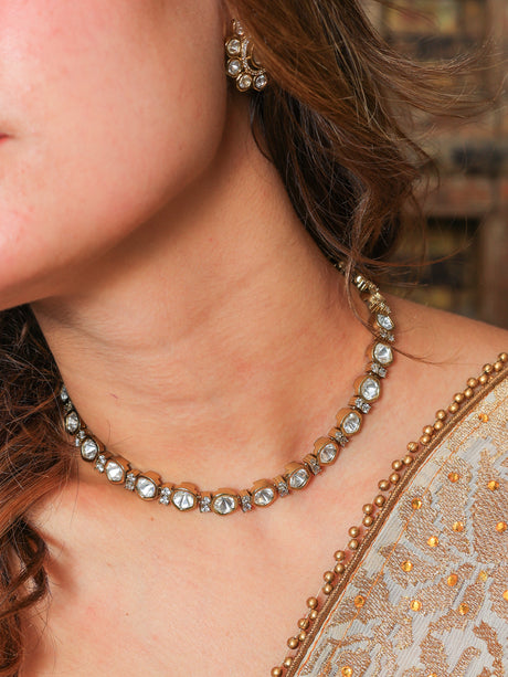 Ratna kundan single string necklace set