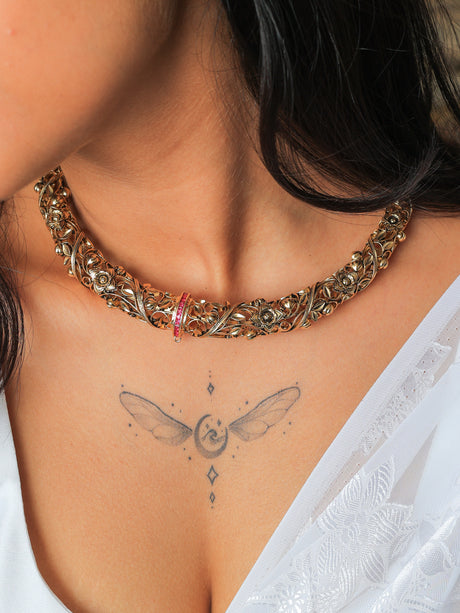 Mumtaaj Gold-multi cloured Hasli-set