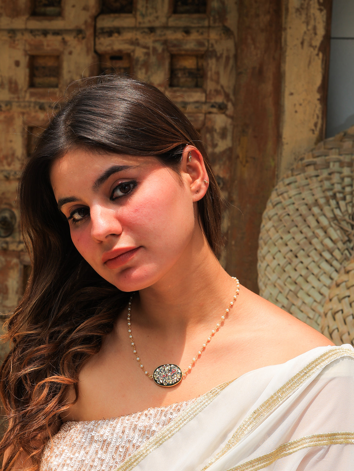 Kamna Enamel pendant necklace