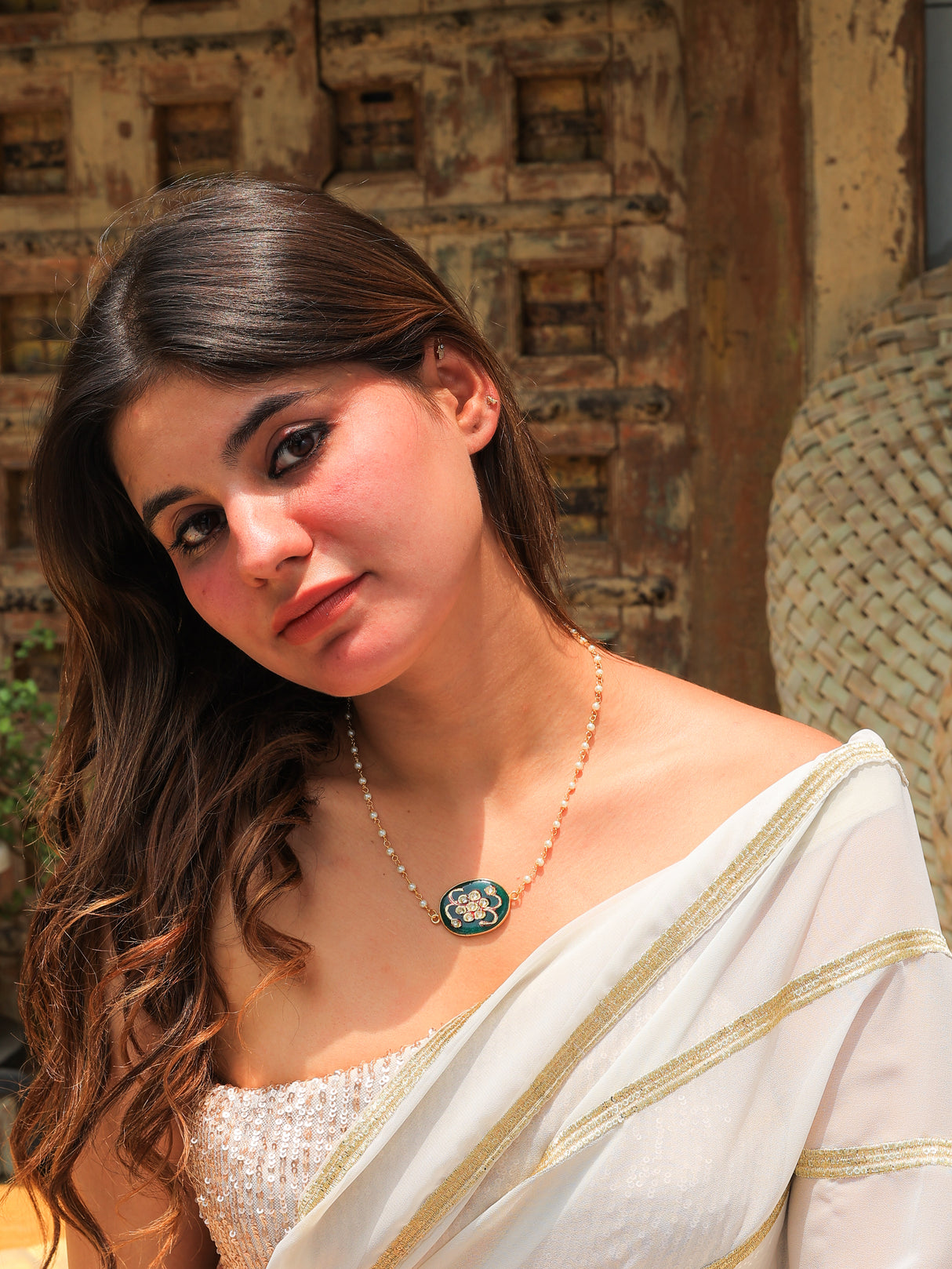 Kamna Enamel pendant necklace