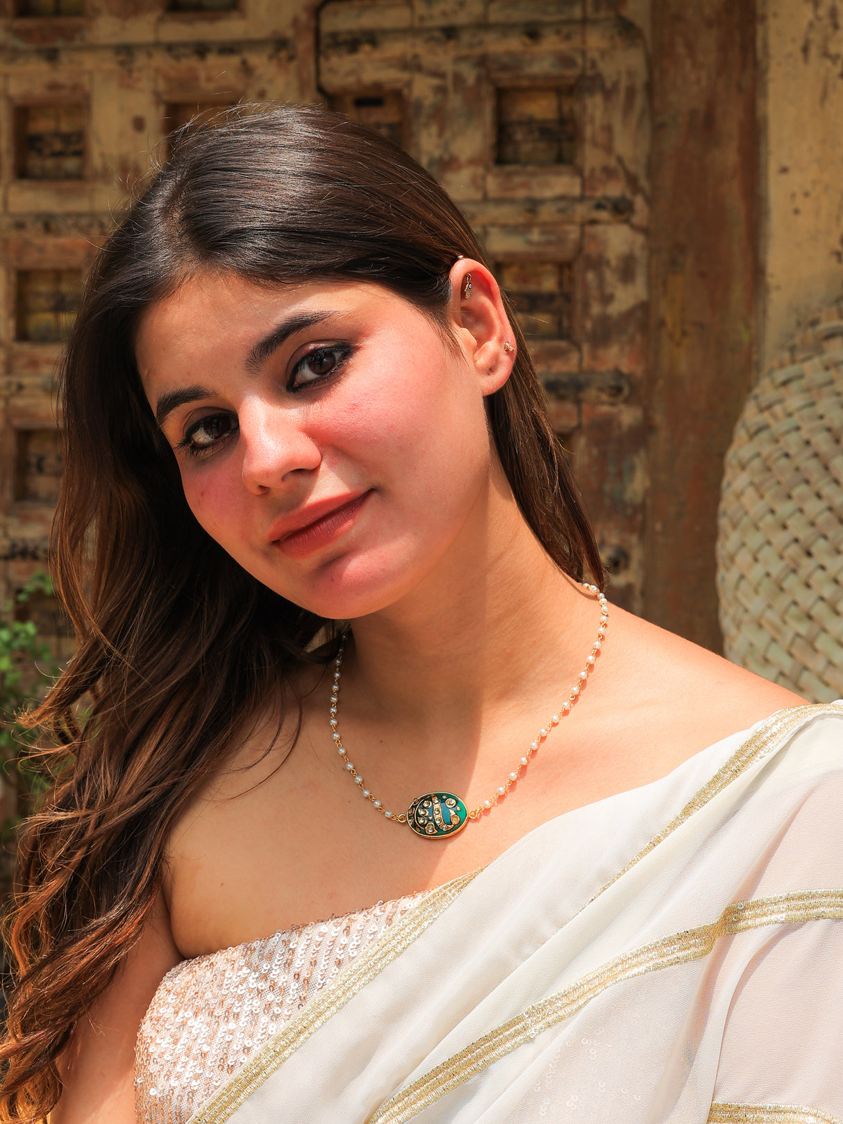 Kamna enamel pendant necklace