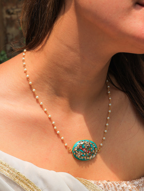 Kamna enamel pendant necklace