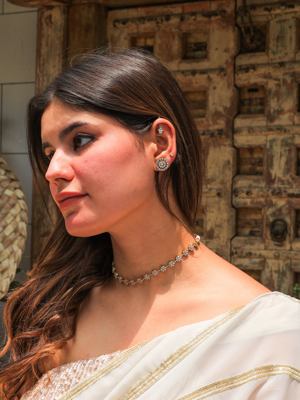 Ansh flower design necklace set