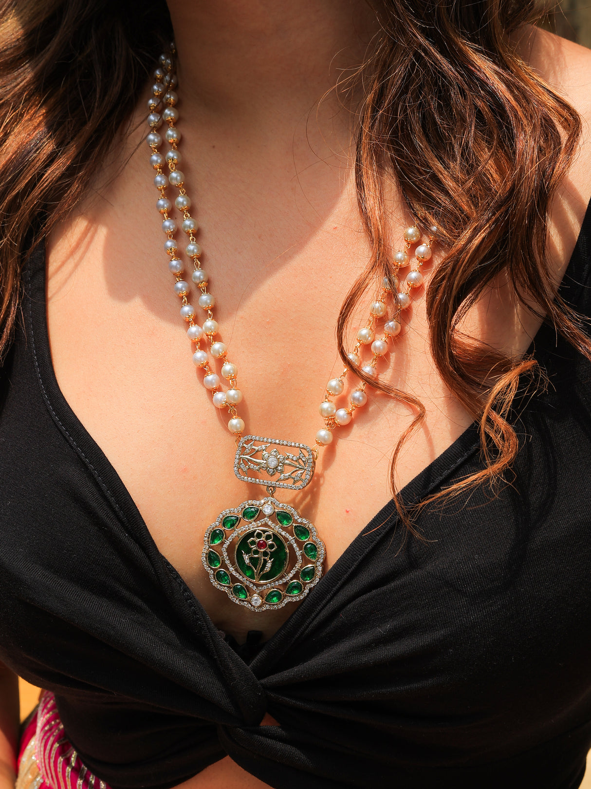 Umaid monalisa stone necklace set