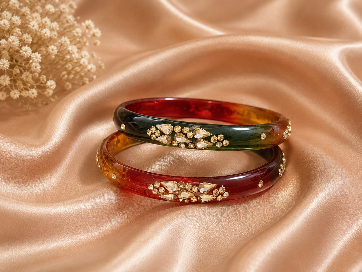 Raunak Royal Elegance Kundan Bangles (Set of 2pcs)