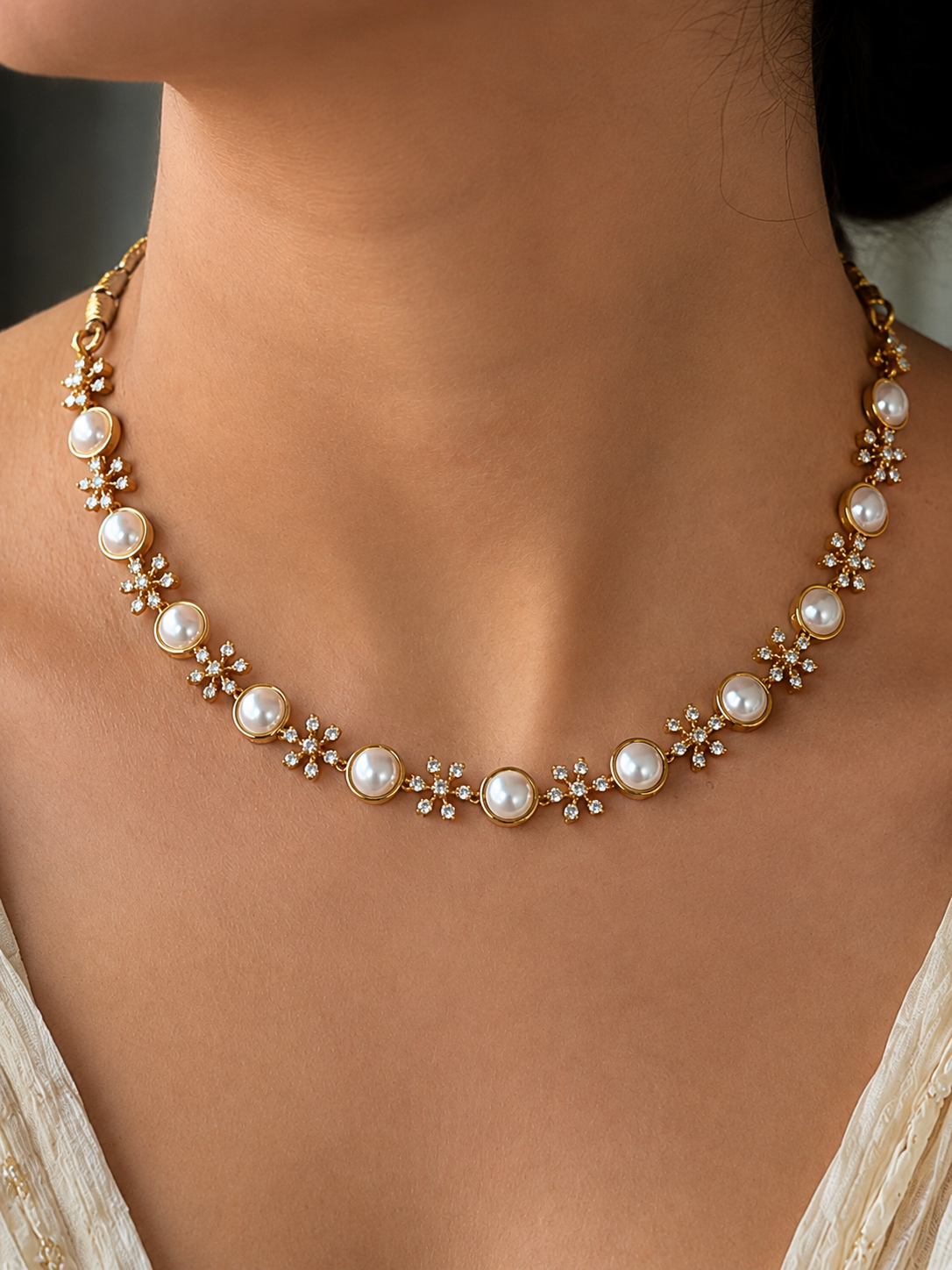 Palash Pearl Bloom Necklace Set