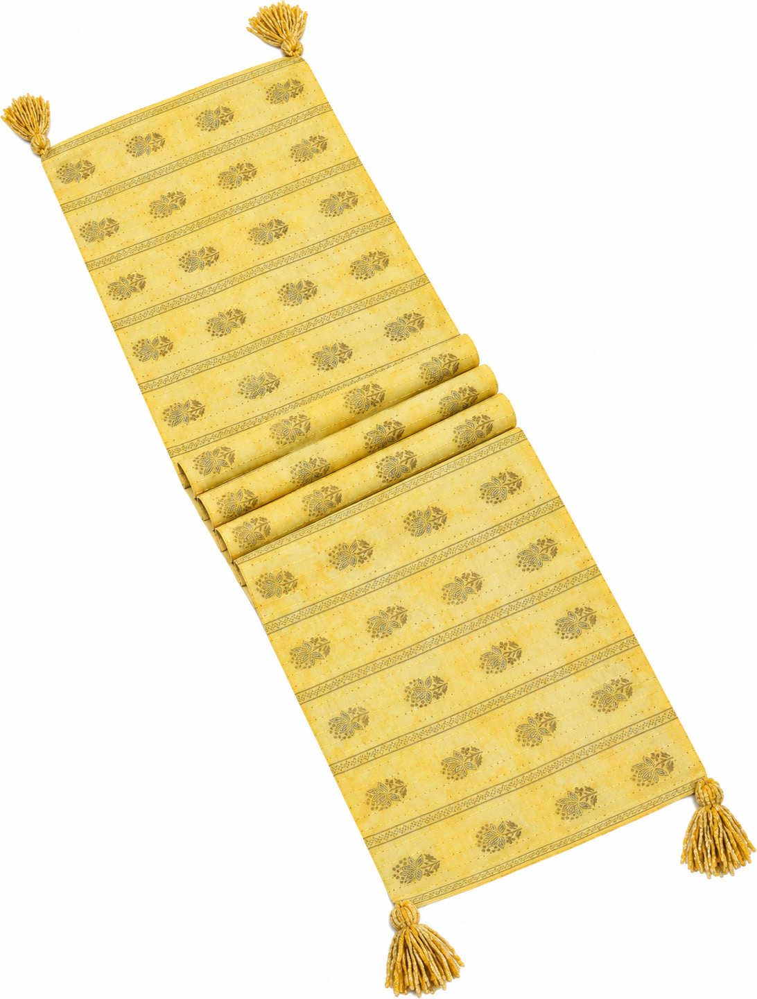 Zari Gul Yellow Table Runner