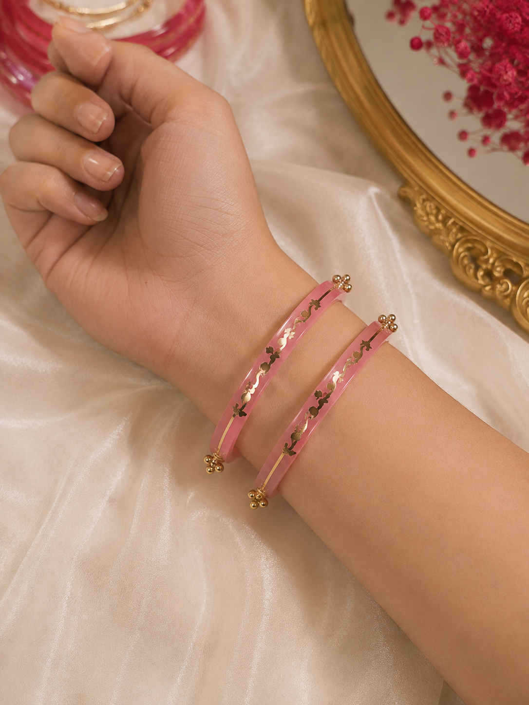Arnika Peach Bloom Designer Bangles