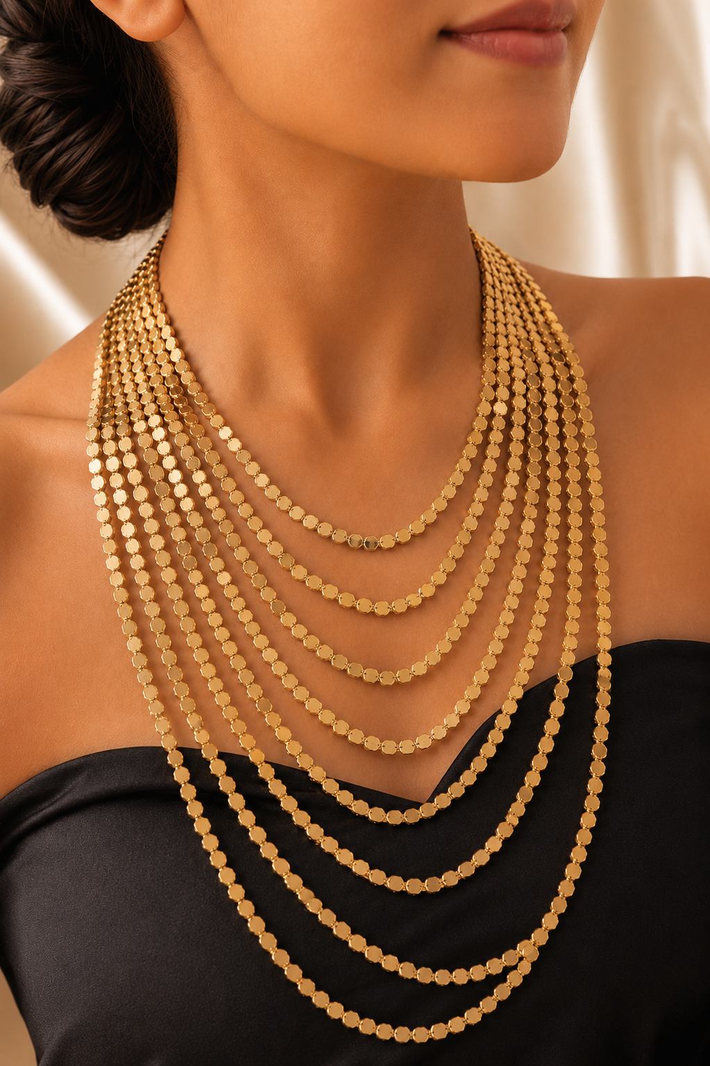 Mogra Golden Cascade Necklace