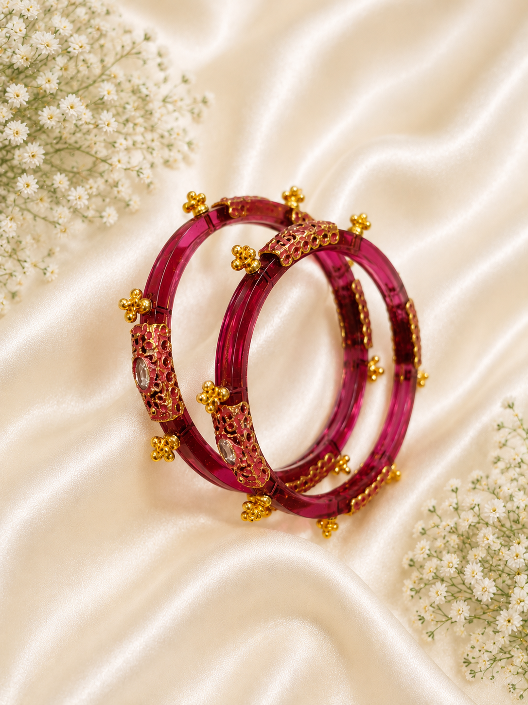 Jhankaar Regal Elegance Kundan Bangles (Set of 2 pcs)