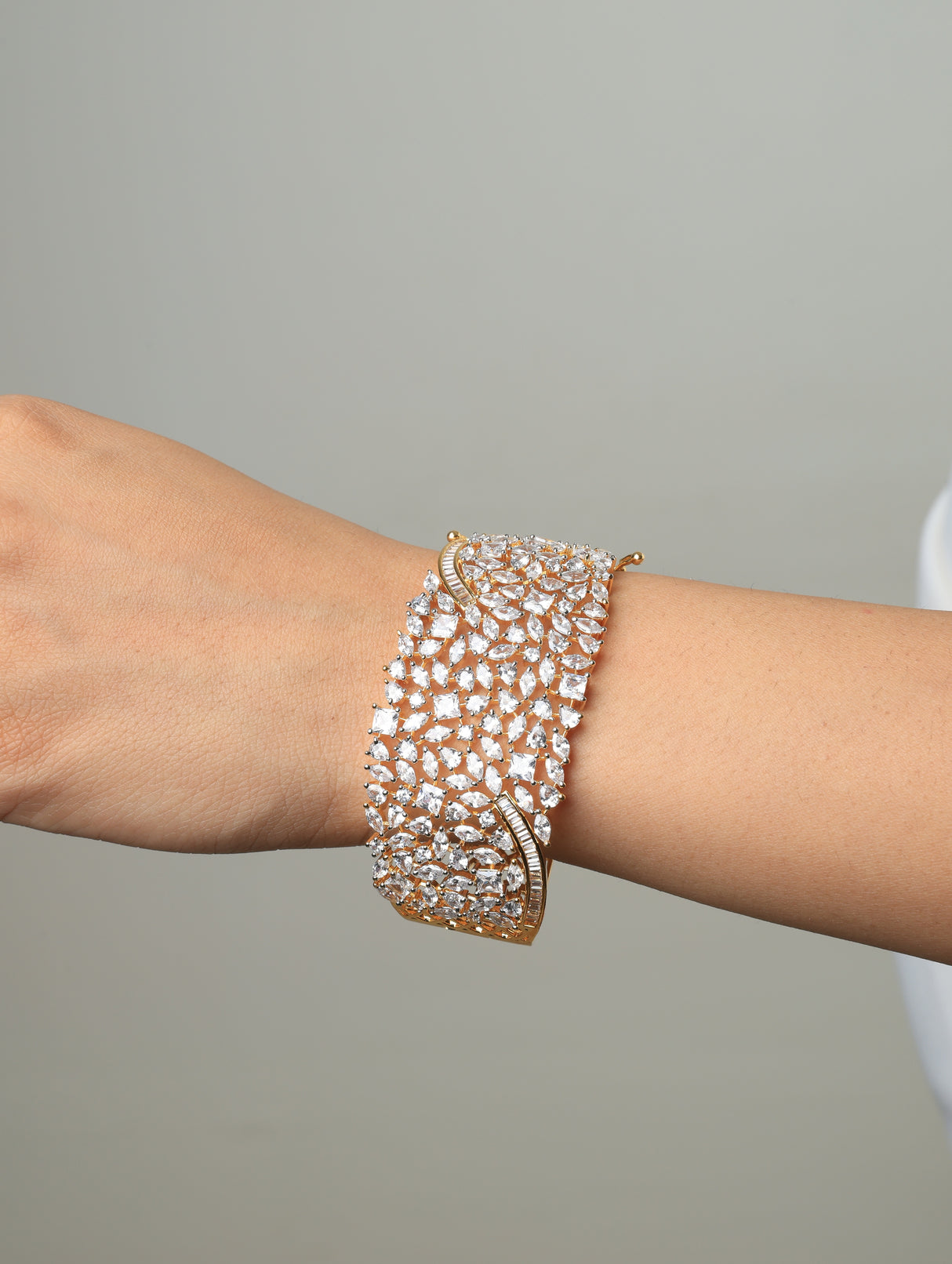 Farnaz Crystal Cascade Cuff Bracelet