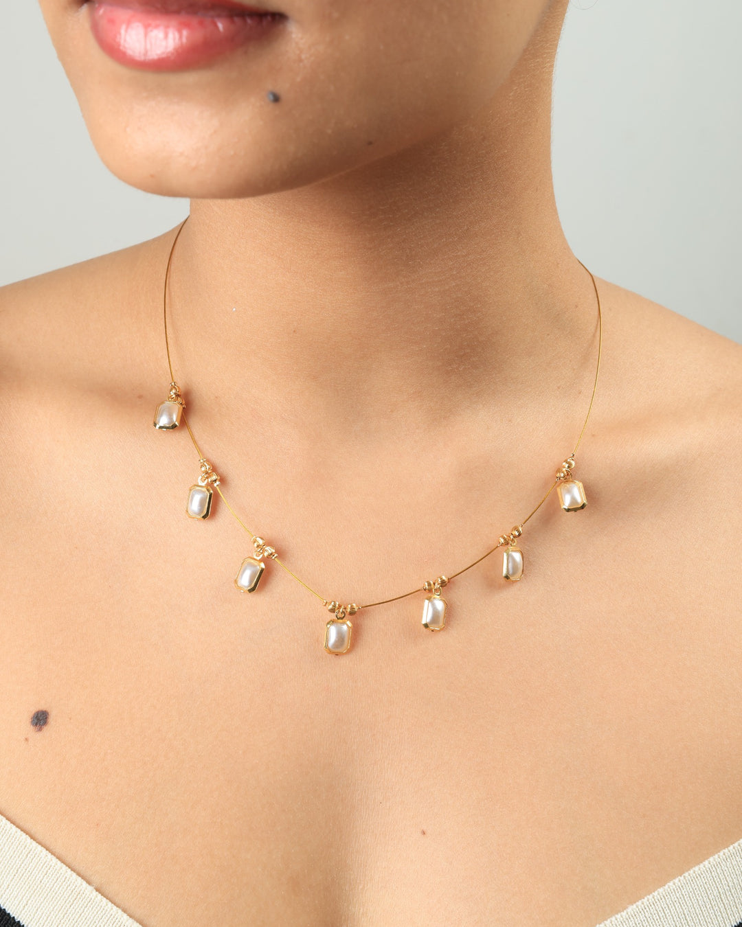 Soraya Pearl Drop Charm Necklace Set