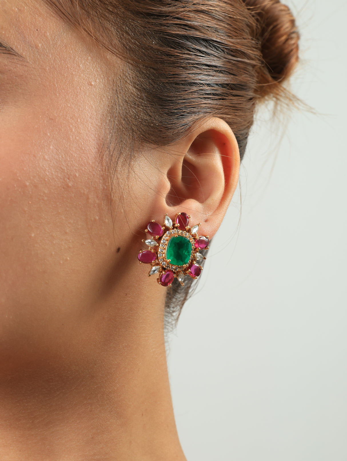 Emerald Bloom Statement Earrings