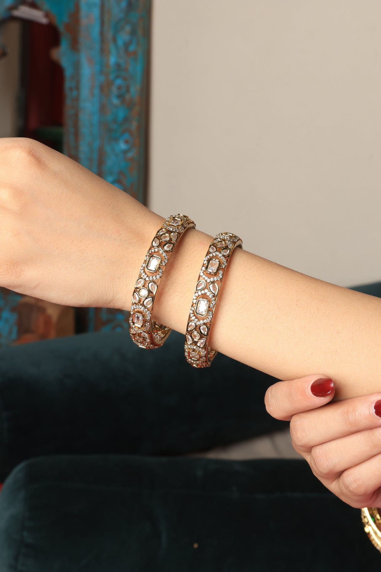 Shabnam Set-of-2 Antique Filigree Cuff Bangles