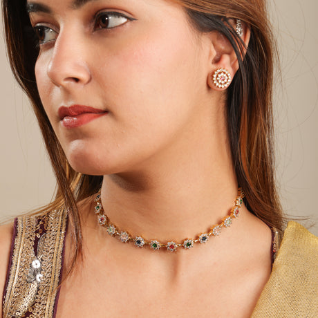 Ansh Flower design necklace set