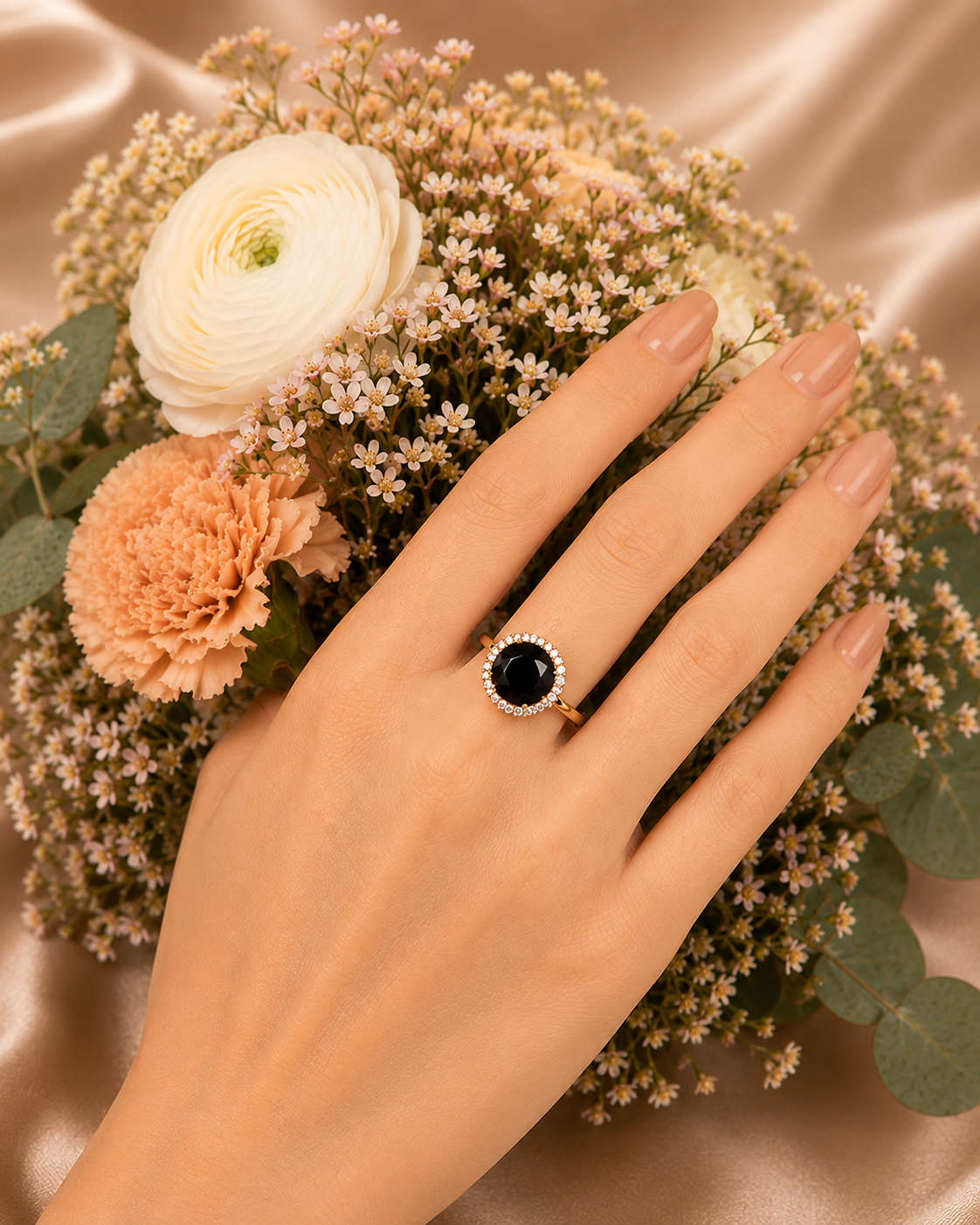 Alina Black Emerald Spark Ring