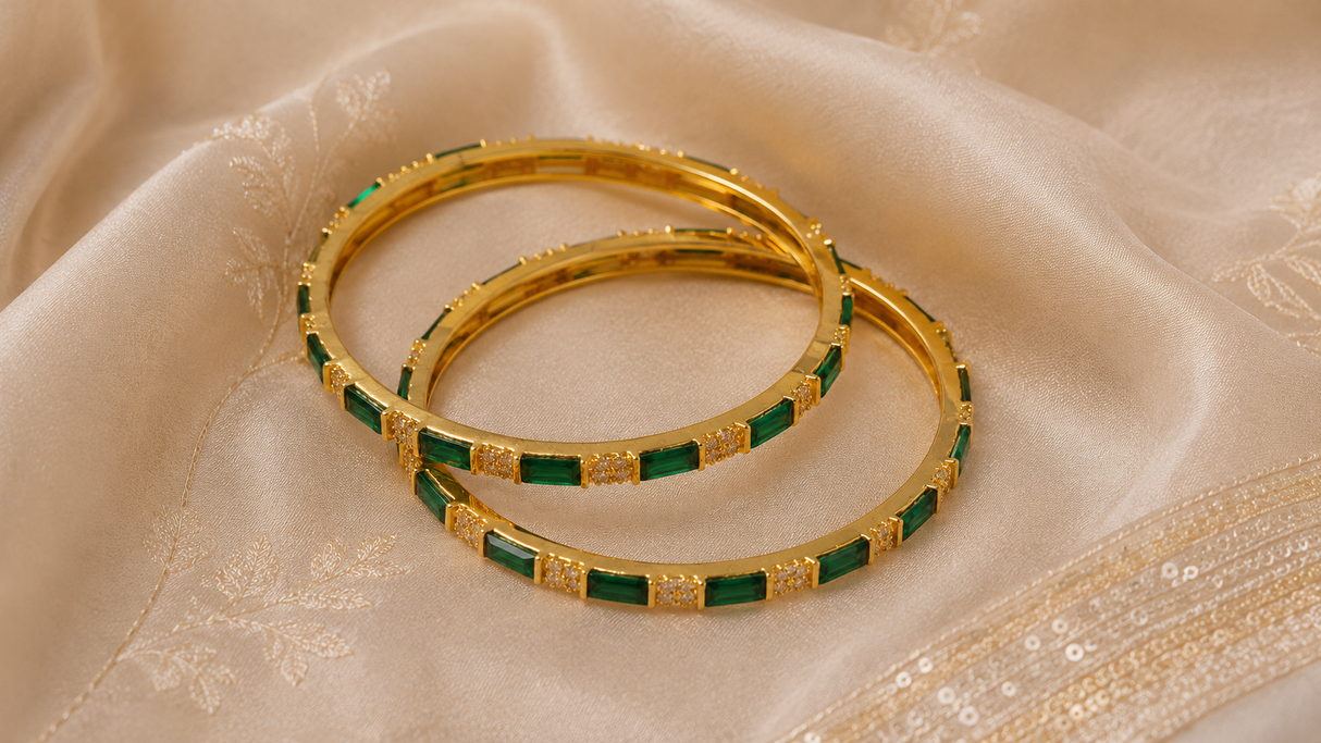Giti Green Bangle-2pc set