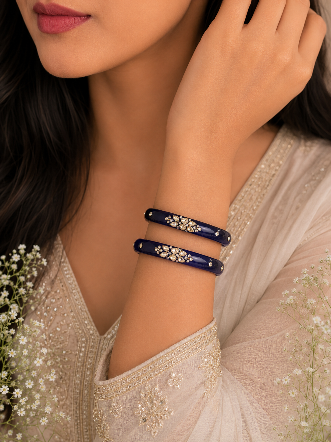 Raunak Royal Elegance Kundan Bangles (Set of 2pcs)