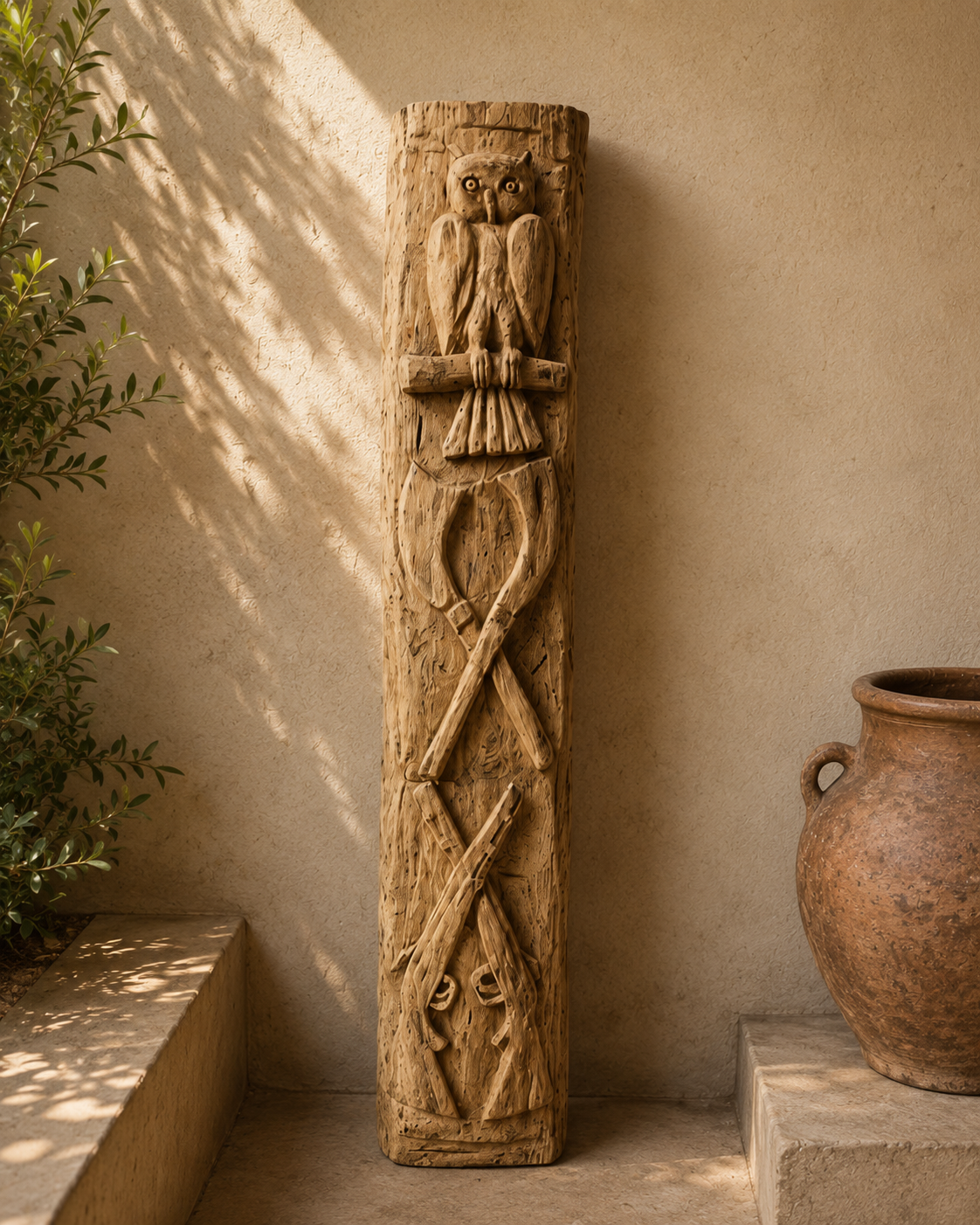 Handcrafted Wooden Tribal Mask naga panel