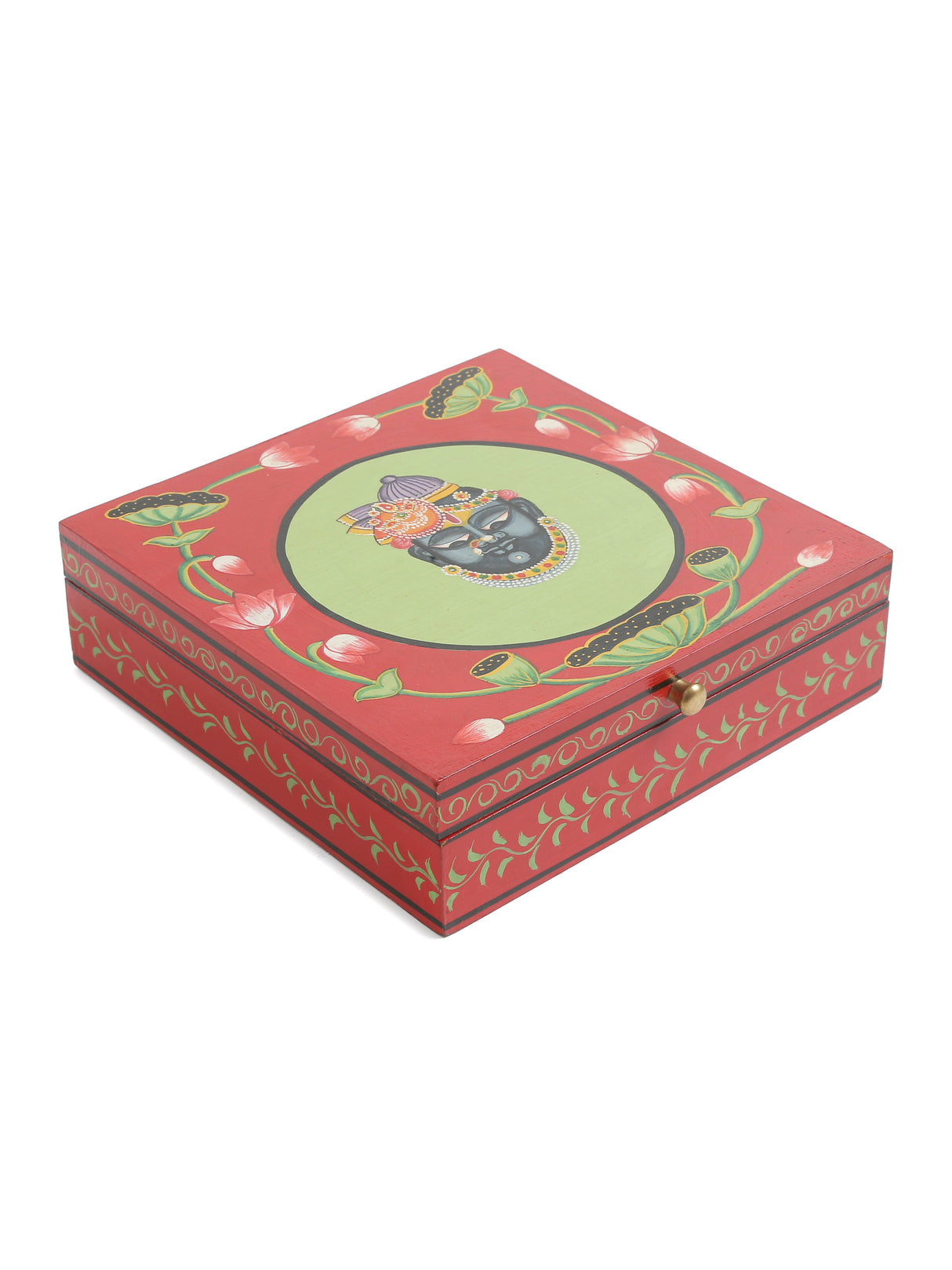 Spacious Pichawai Handpainted Krishna Box - Large