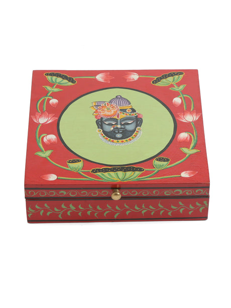 Spacious Pichawai Handpainted Krishna Box - Large