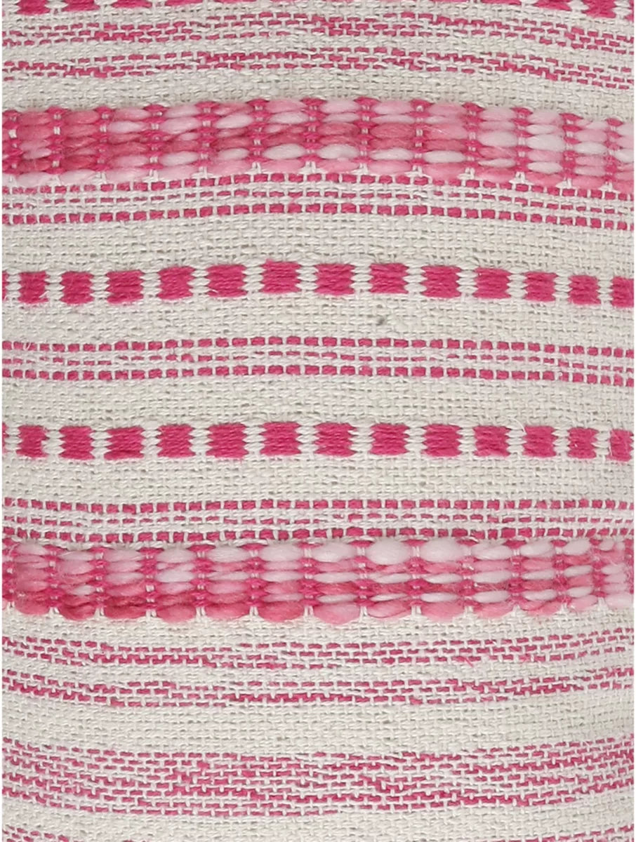 Cushion Cover With Tassels - Ivory And Fuschia Pillow Style