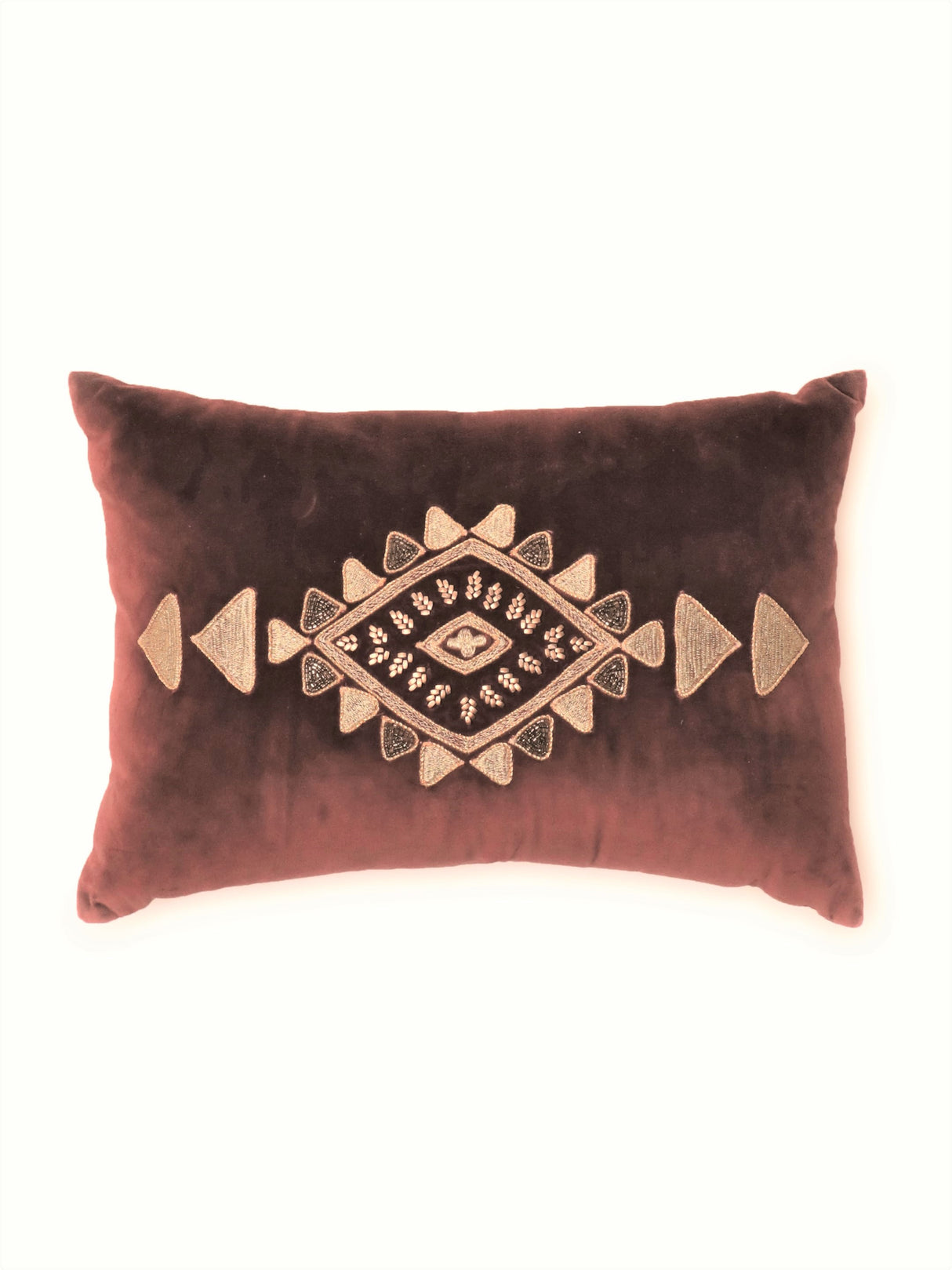 Zari and dori embroidered with Hand bead work exclusively crafted cushion cover