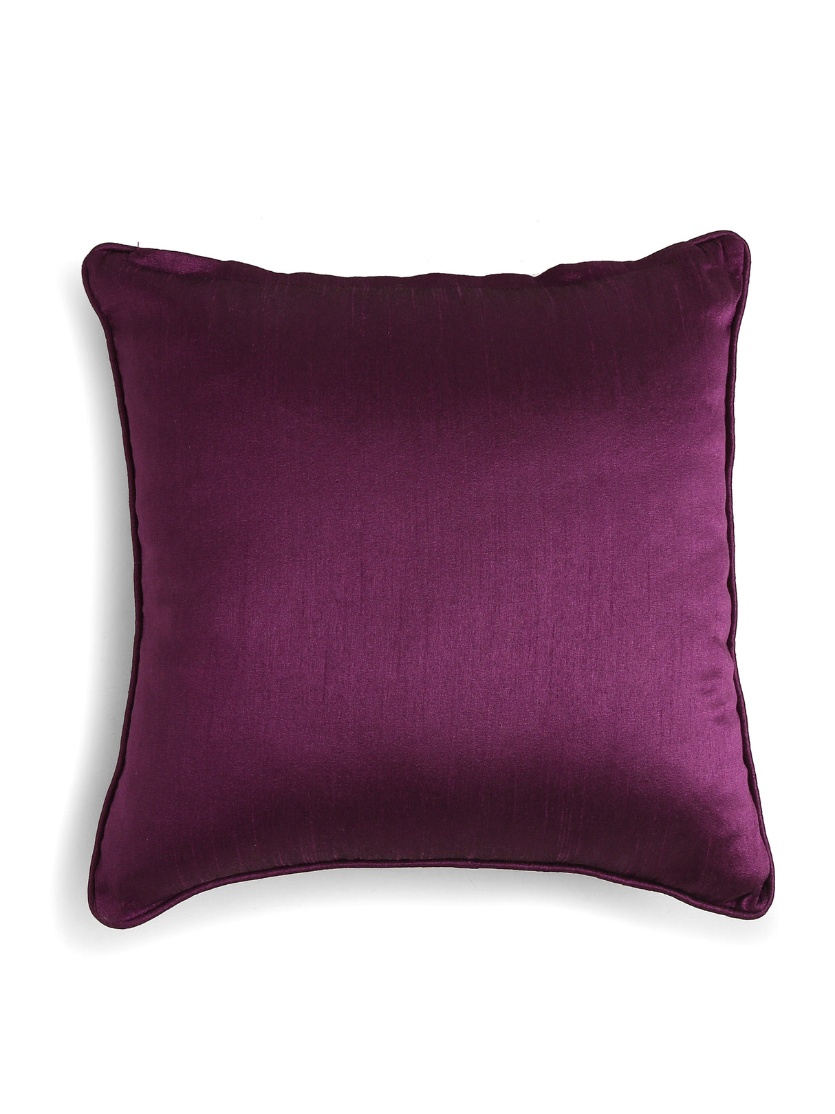 Double Pasiley design zari embroidered & foil printed set of 2 deep purple cushion covers