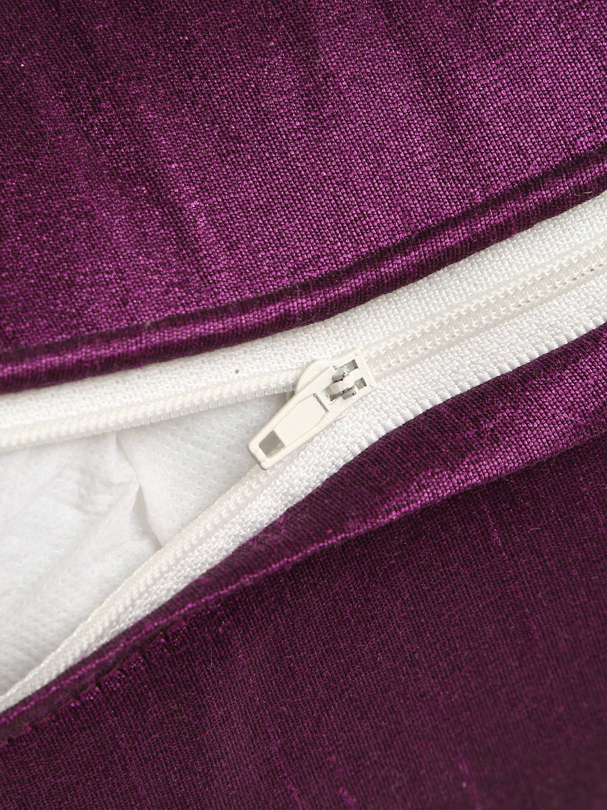 Double Pasiley design zari embroidered & foil printed set of 2 deep purple cushion covers