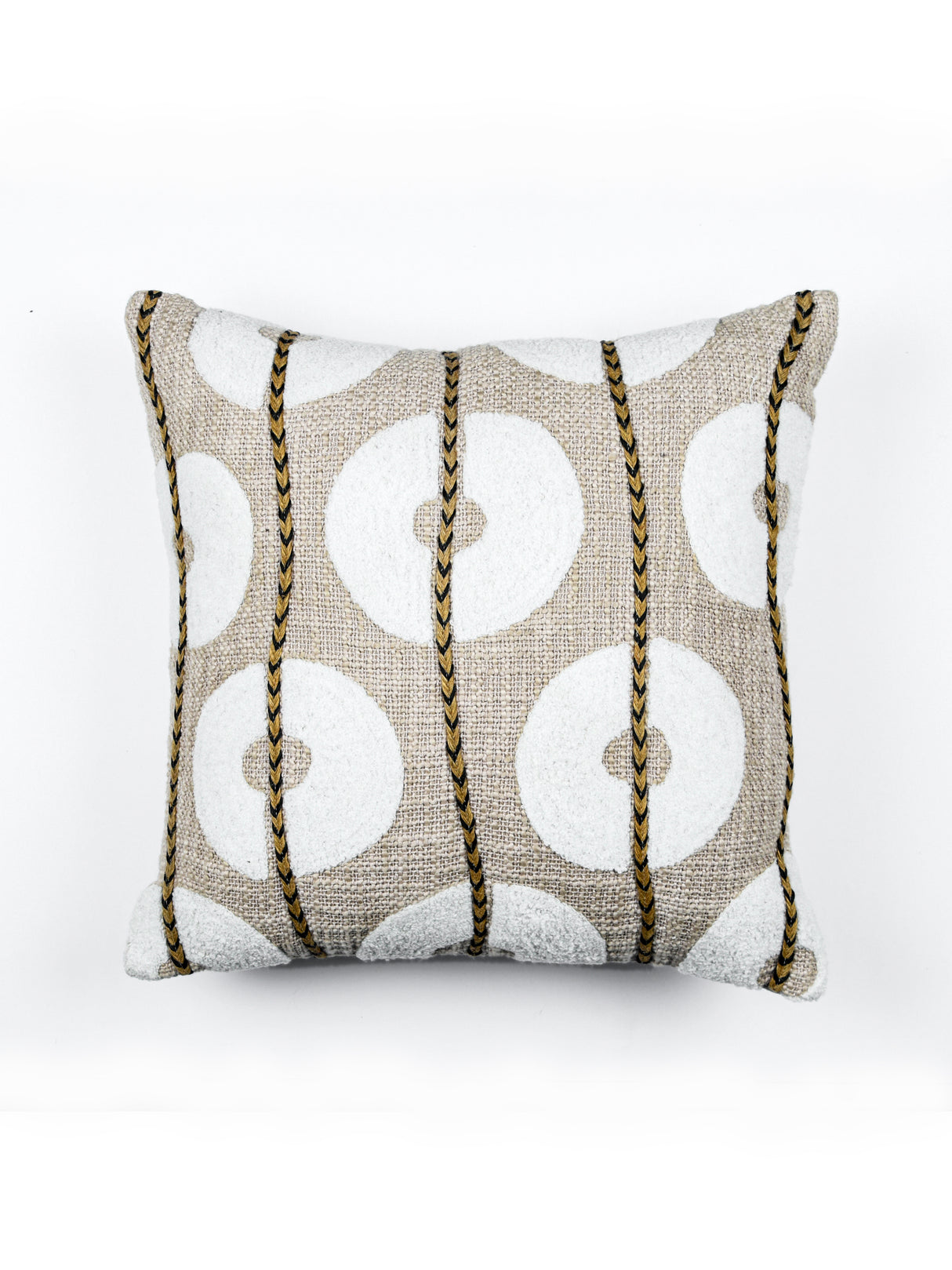 Rich Linen Look Cotton Slub Exclusive design Crewel Embroidery Cushion Cover