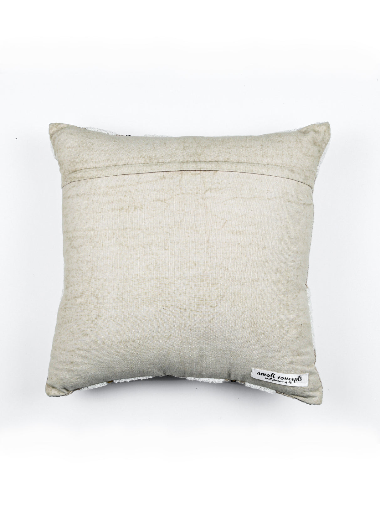 Rich Linen Look Cotton Slub Exclusive design Crewel Embroidery Cushion Cover
