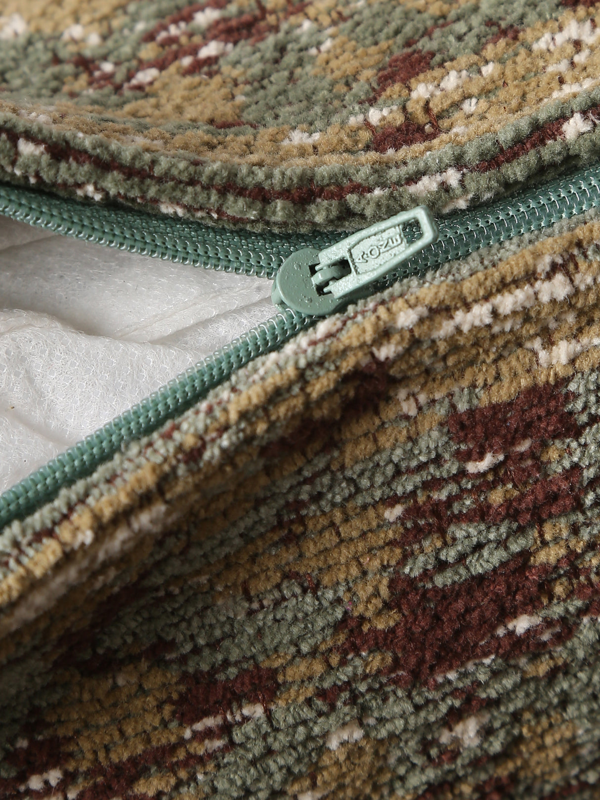 Persian Motif - Green & Multicolor Jacquard Chenille Cushion Cover