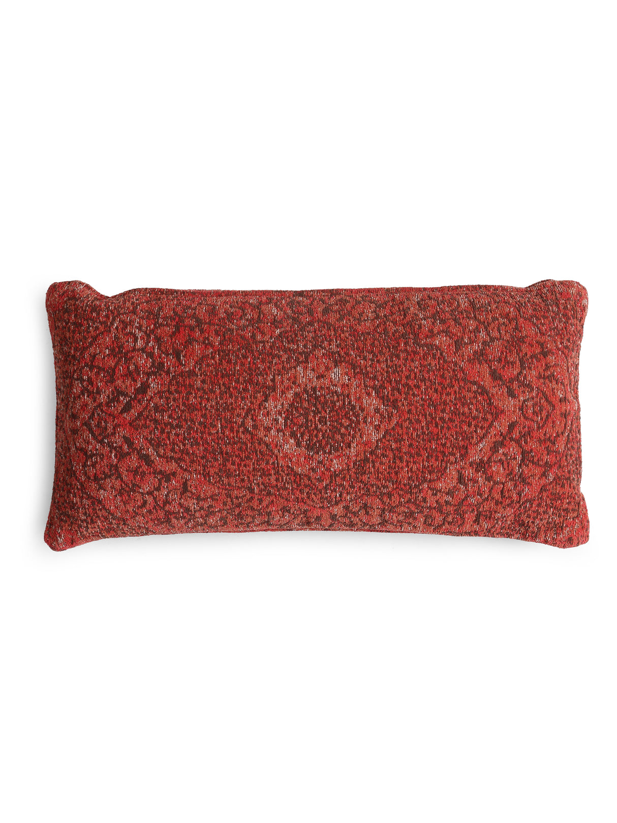 Persian Motif - Deep Red Jacquard Chenille Cushion Cover