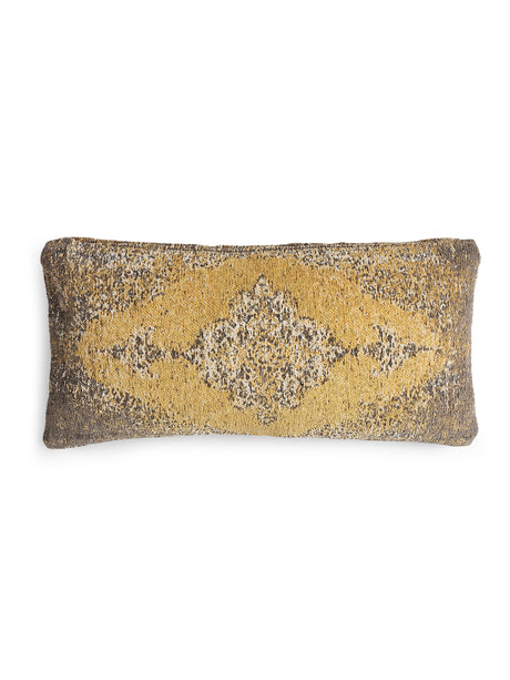 Persian Motif - Yellow & Multicolor Jacquard Chenille Cushion Cover