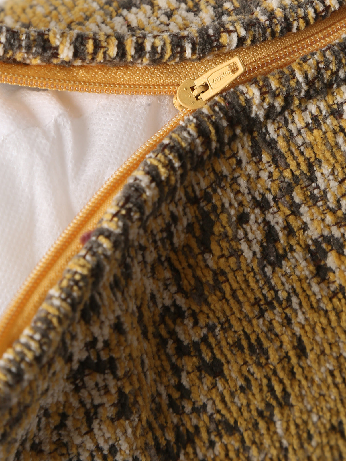 Persian Motif - Yellow & Multicolor Jacquard Chenille Cushion Cover