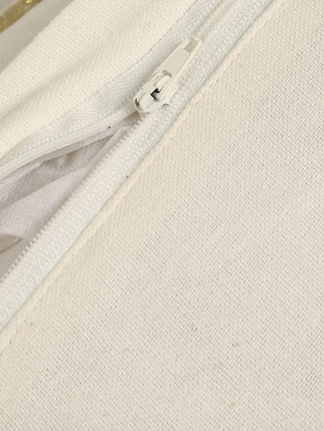 Embroidery Cushion Cover - Ivory & Gold Zari