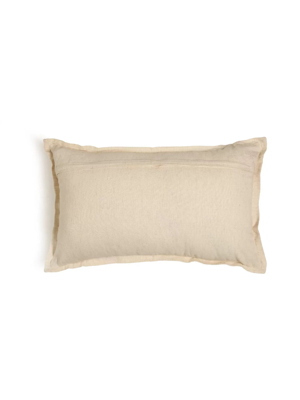 Embroidery Pillow Style Cushion Cover - Ivory & Gold Zari