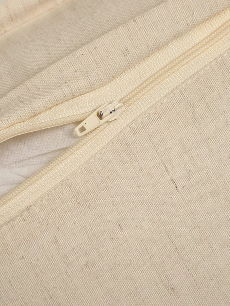 Embroidery Pillow Style Cushion Cover - Ivory & Gold Zari